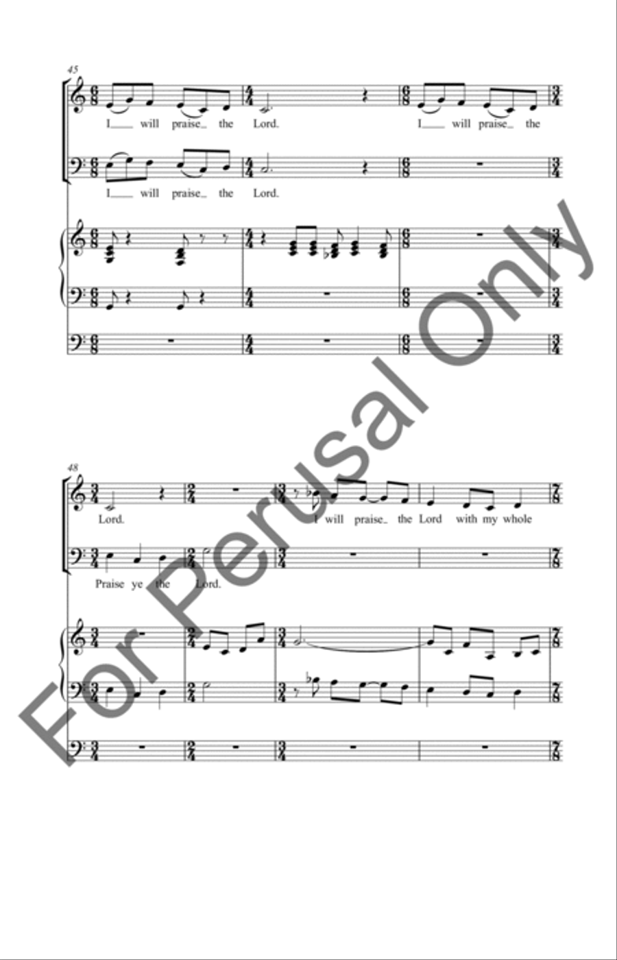 Psalm 111 4-Part scores gallery preview page 7