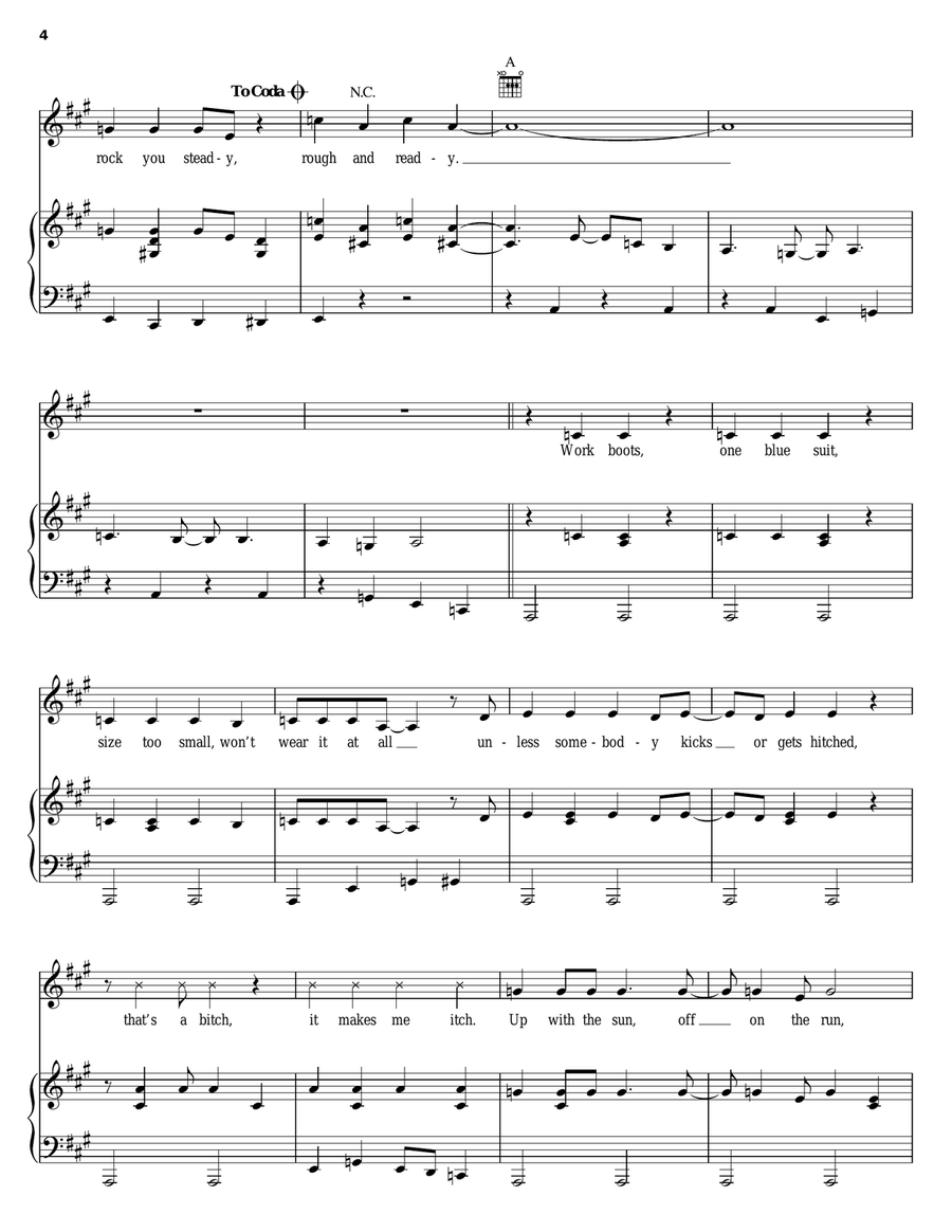 Rough & Ready Piano, Vocal, Guitar scores gallery preview page 4