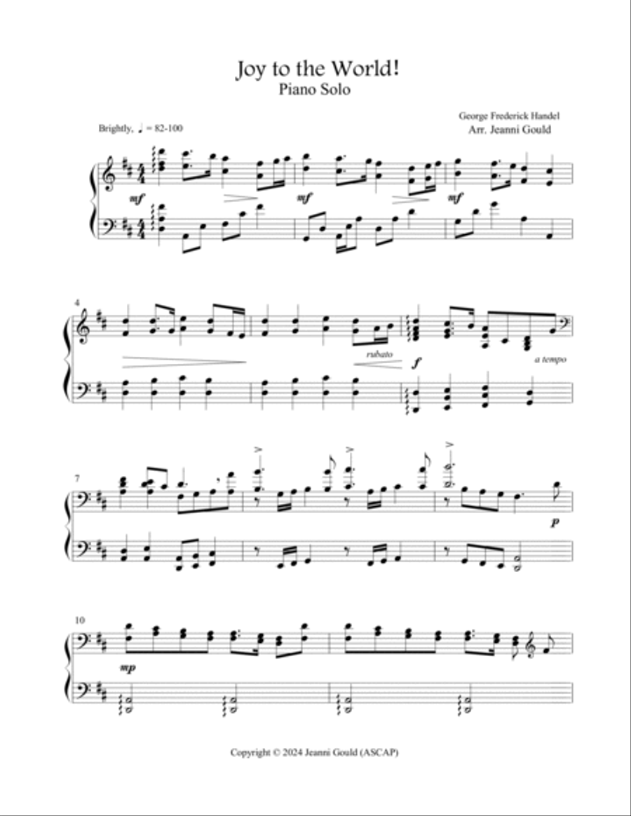 Joy to the World PIANO SOLO Piano Solo scores gallery preview page 2