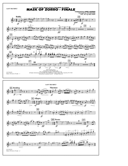 The Mask of Zorro - Finale (arr. Jay Bocook) - 1st Bb Trumpet