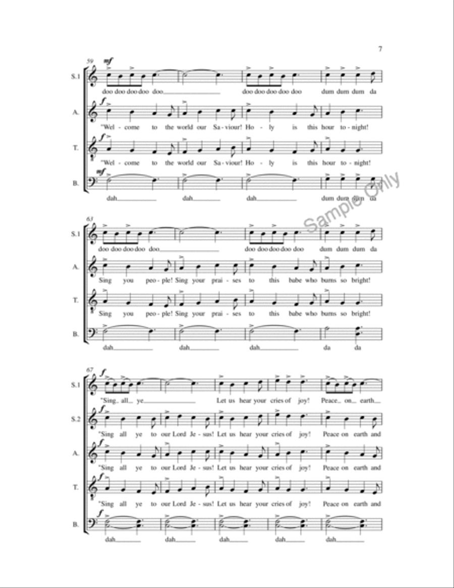 Approaching The Manger SSATB scores gallery preview page 6