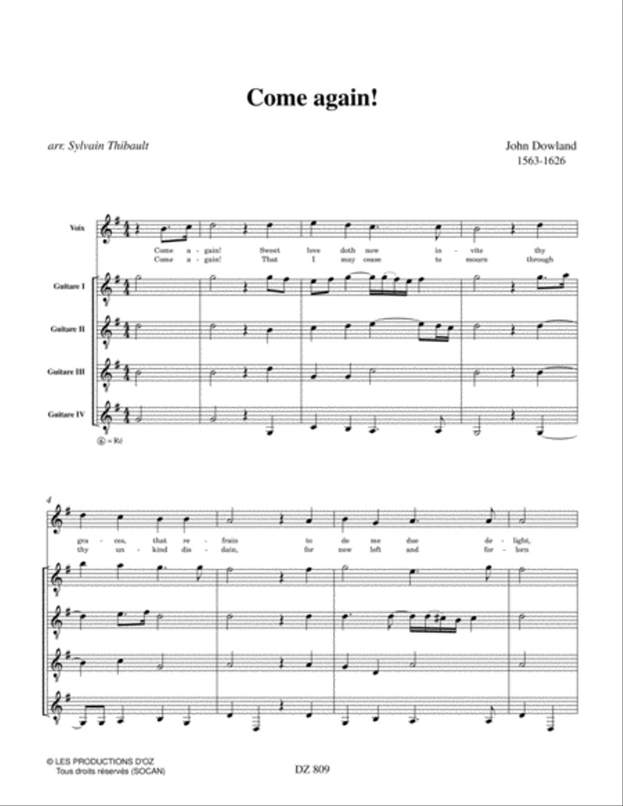Come again! Come again! Guitar Ensemble scores gallery preview page 2