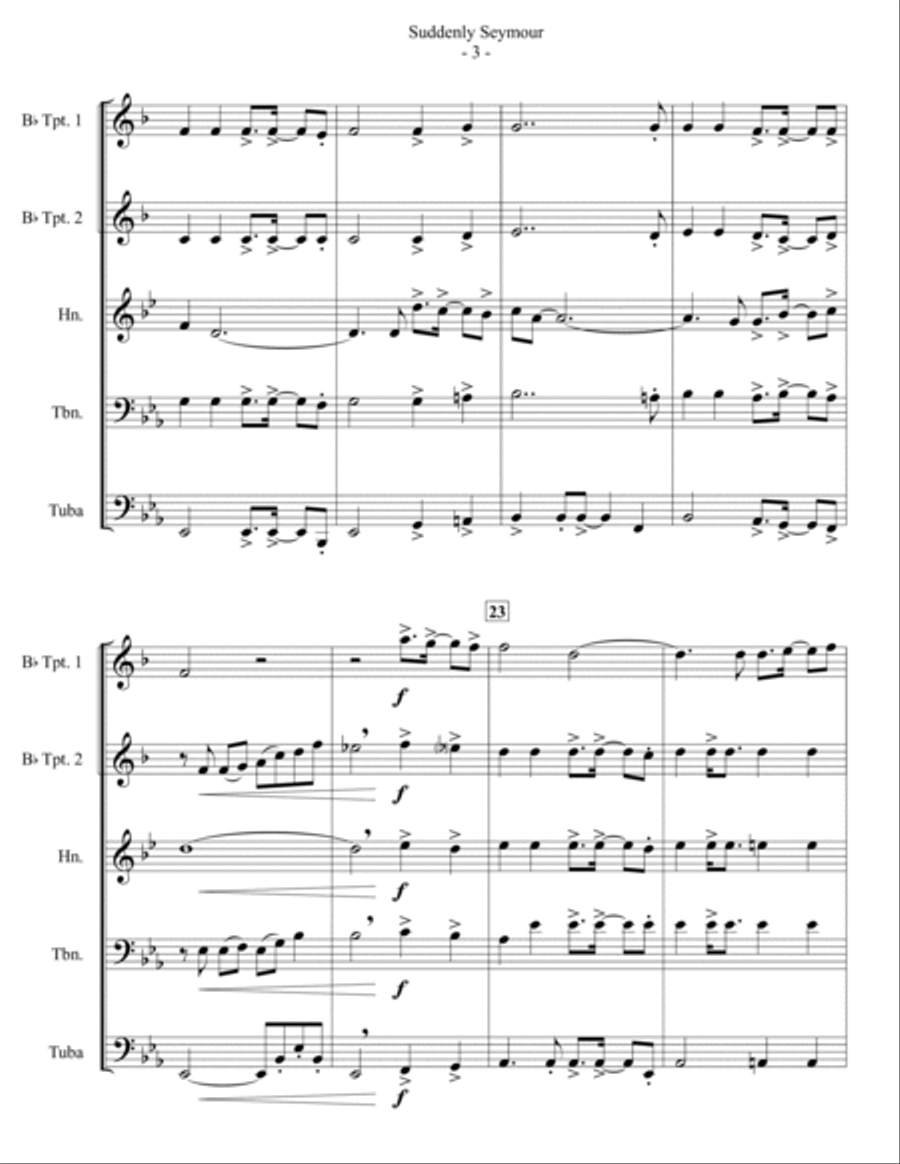 Suddenly Seymour Brass Ensemble scores gallery preview page 4