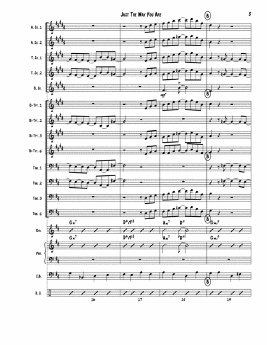 Just The Way You Are Jazz Ensemble scores gallery preview page 5