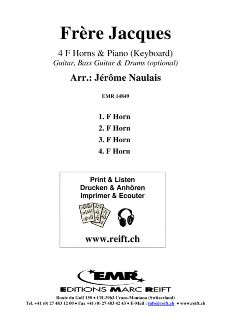 Frere Jacques Frere Jacques Horn scores gallery preview page 2