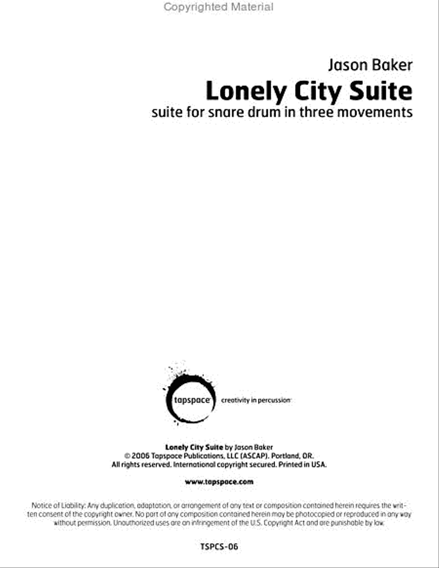 Lonely City Suite Percussion scores gallery preview page 2
