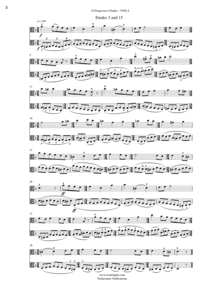 24 Progressive Etudes for viola solo (or duo)