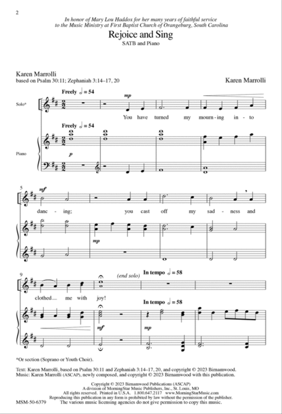 Rejoice and Sing 4-Part scores gallery preview page 2