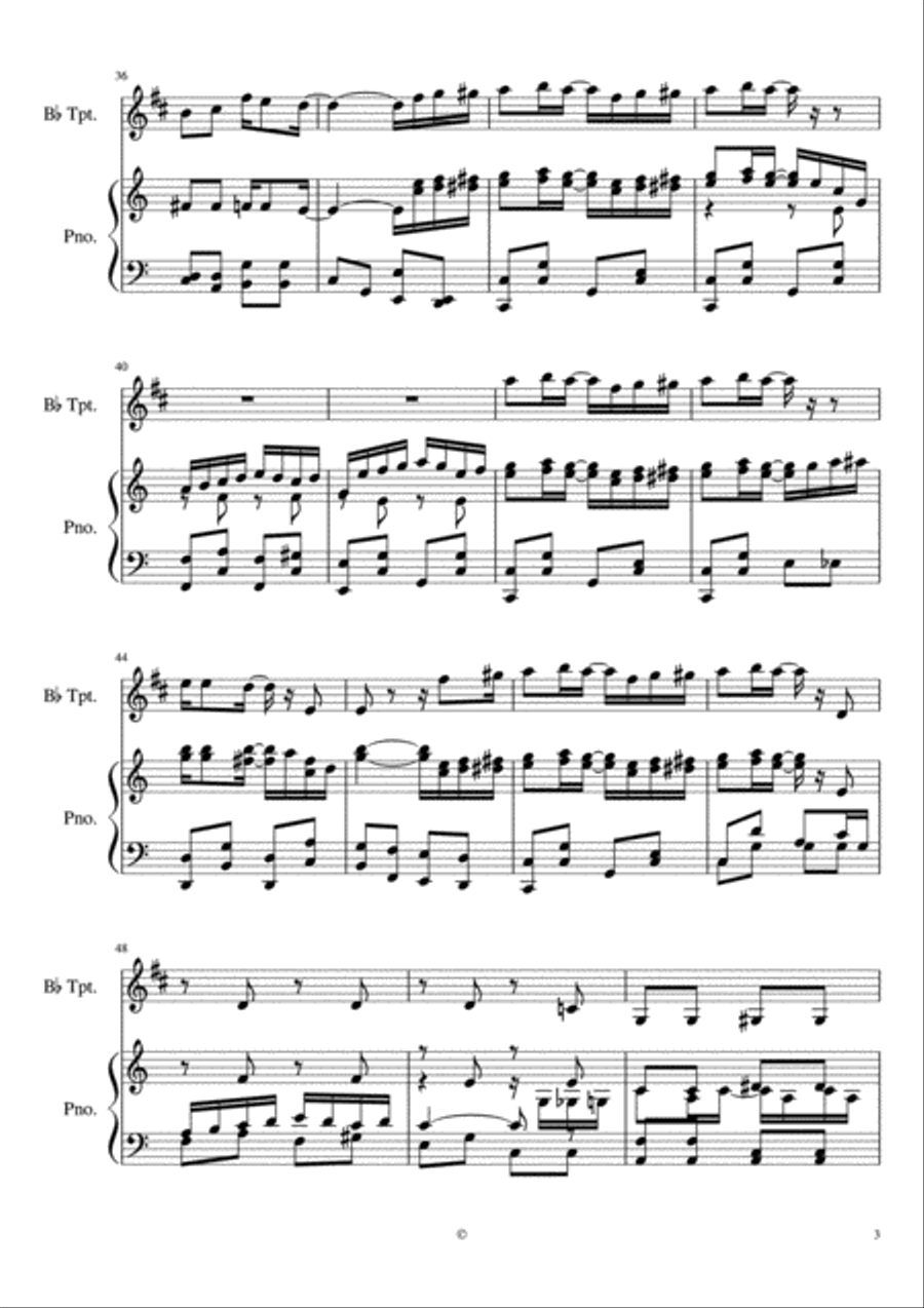 The entertainer Trumpet Solo scores gallery preview page 3