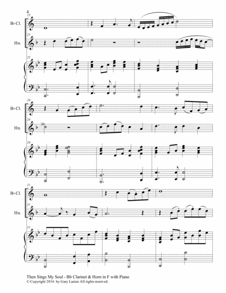 Trios for 3 GREAT HYMNS (Bb Clarinet & Horn in F with Piano and Parts) image number null