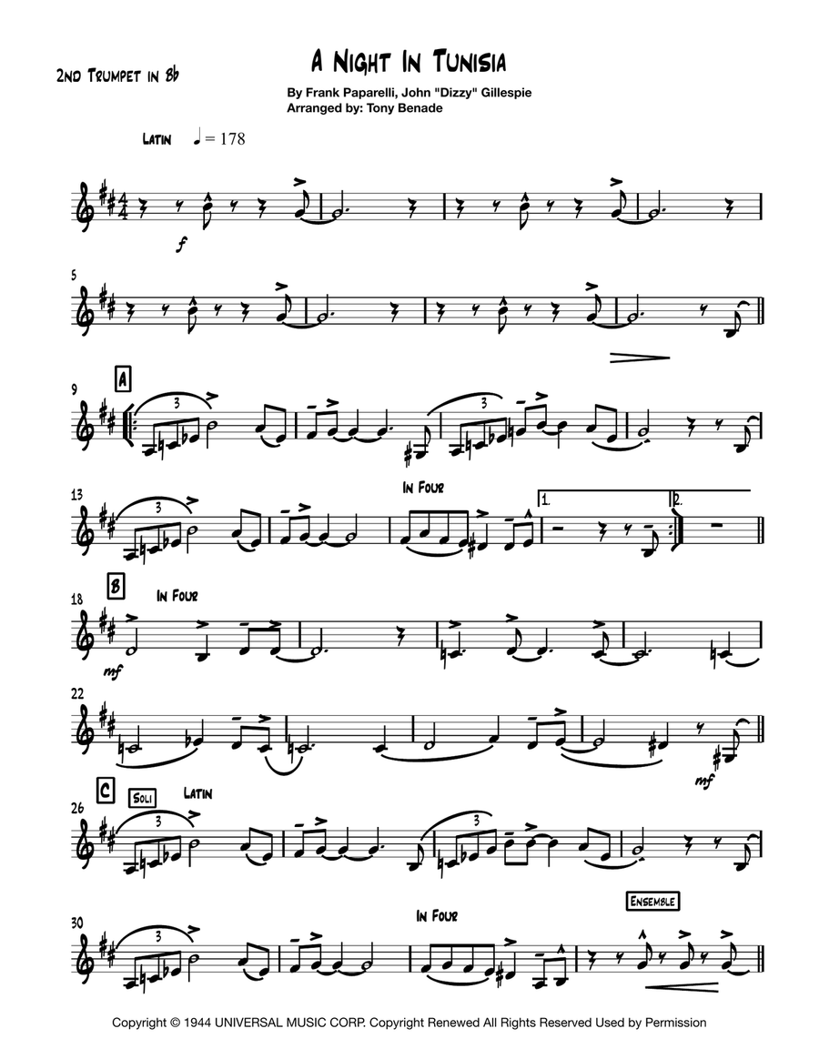 A Night In Tunisia Small Ensemble scores gallery preview page 4