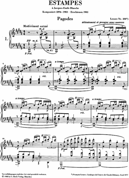 Estampes by Claude Debussy Piano Solo - Sheet Music