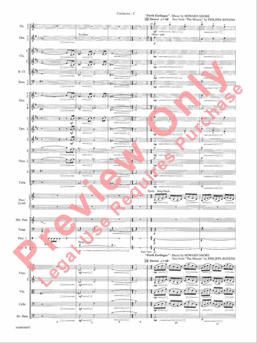 Symphonic Suite from Lord of the Rings: The Two Towers - Conductor Score