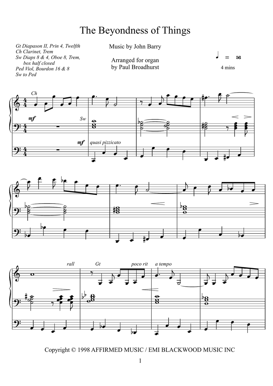 The Beyondness Of Things Organ Solo scores gallery preview page 1