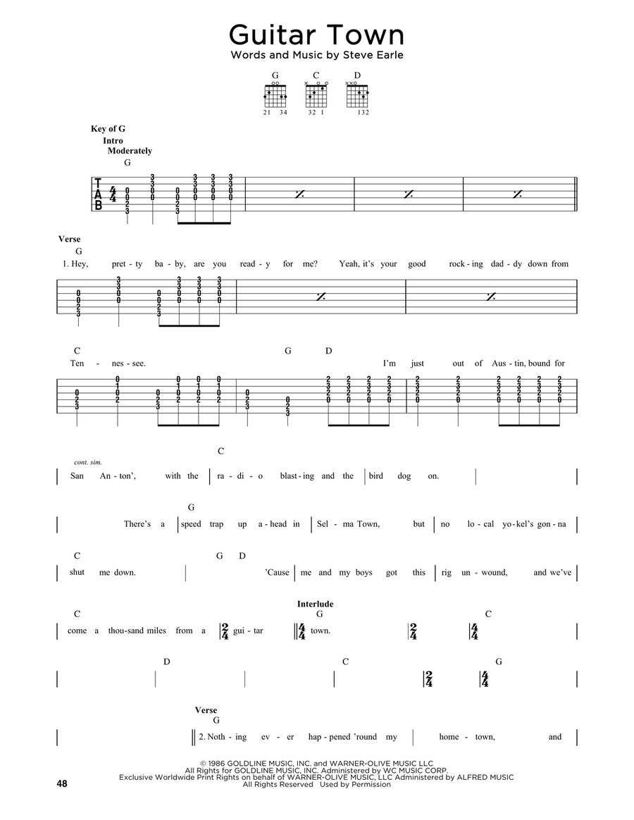 Guitar Town Acoustic Guitar scores gallery preview page 1