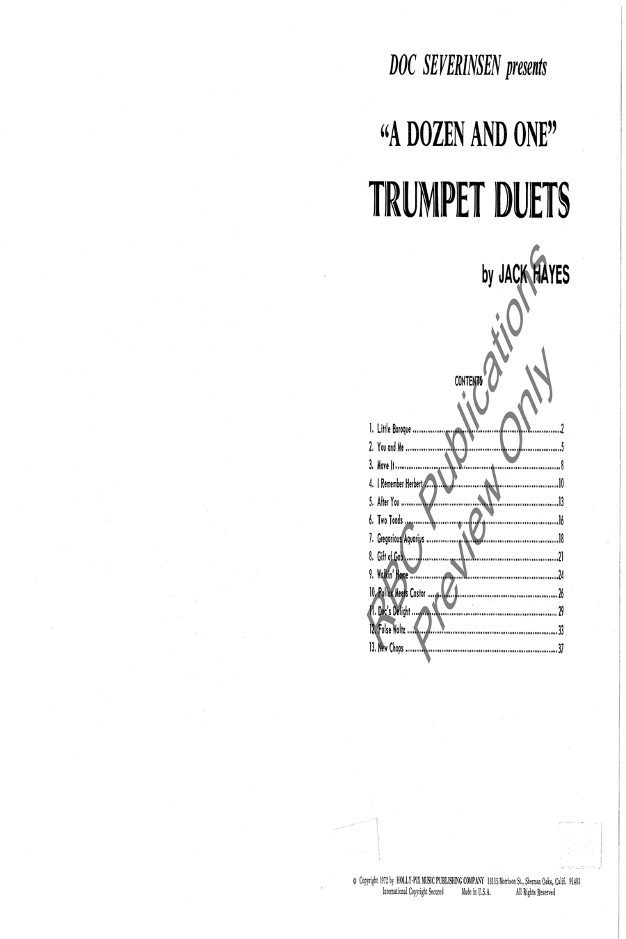 Dozen And One Trumpet Duets Trumpet Duet scores gallery preview page 3