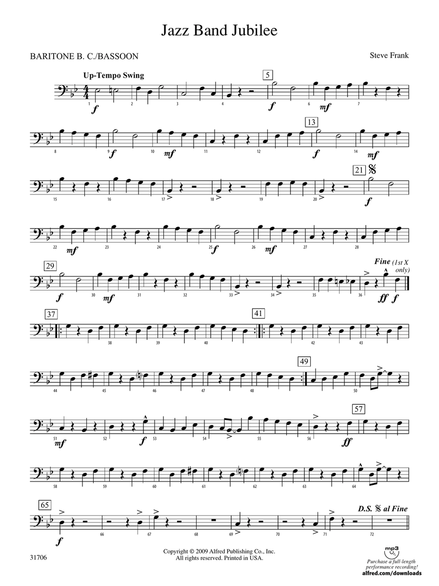 Jazz Band Jubilee: (World Part) Baritone B.C.