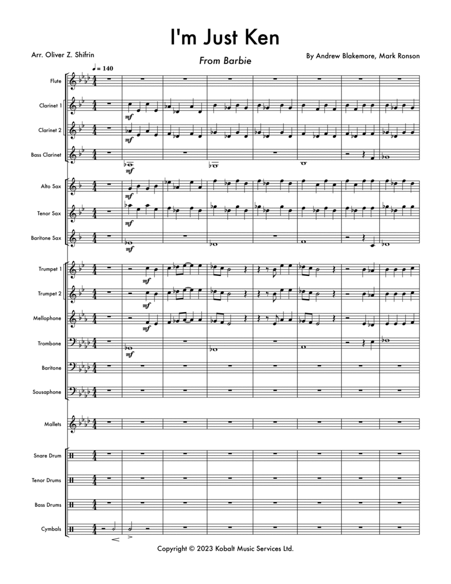 I'm Just Ken Marching Band scores gallery preview page 1