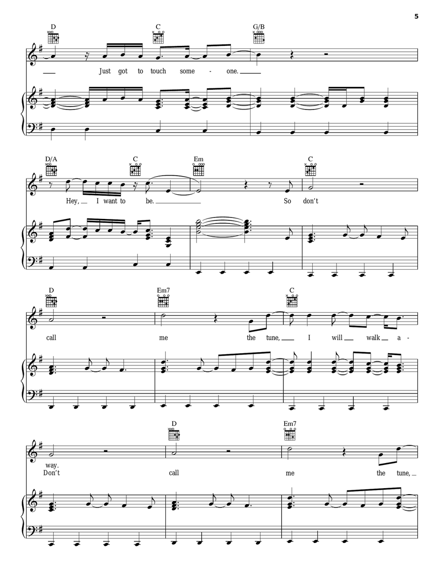 One Country Piano, Vocal, Guitar scores gallery preview page 5