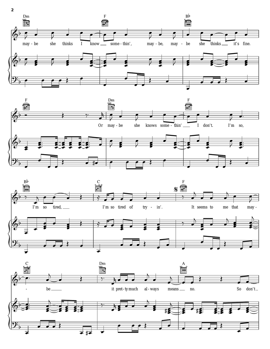 Flake Piano, Vocal, Guitar scores gallery preview page 2