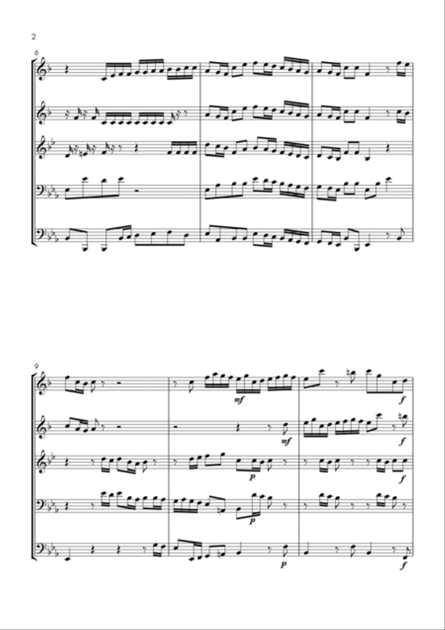 Brandenburg Concerto No.3, 1st movement - brass quintet Brass Quintet scores gallery preview page 4