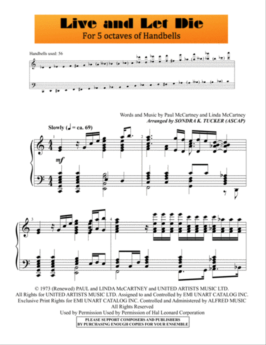Live And Let Die Live And Let Die Handbell Choir scores gallery preview page 1