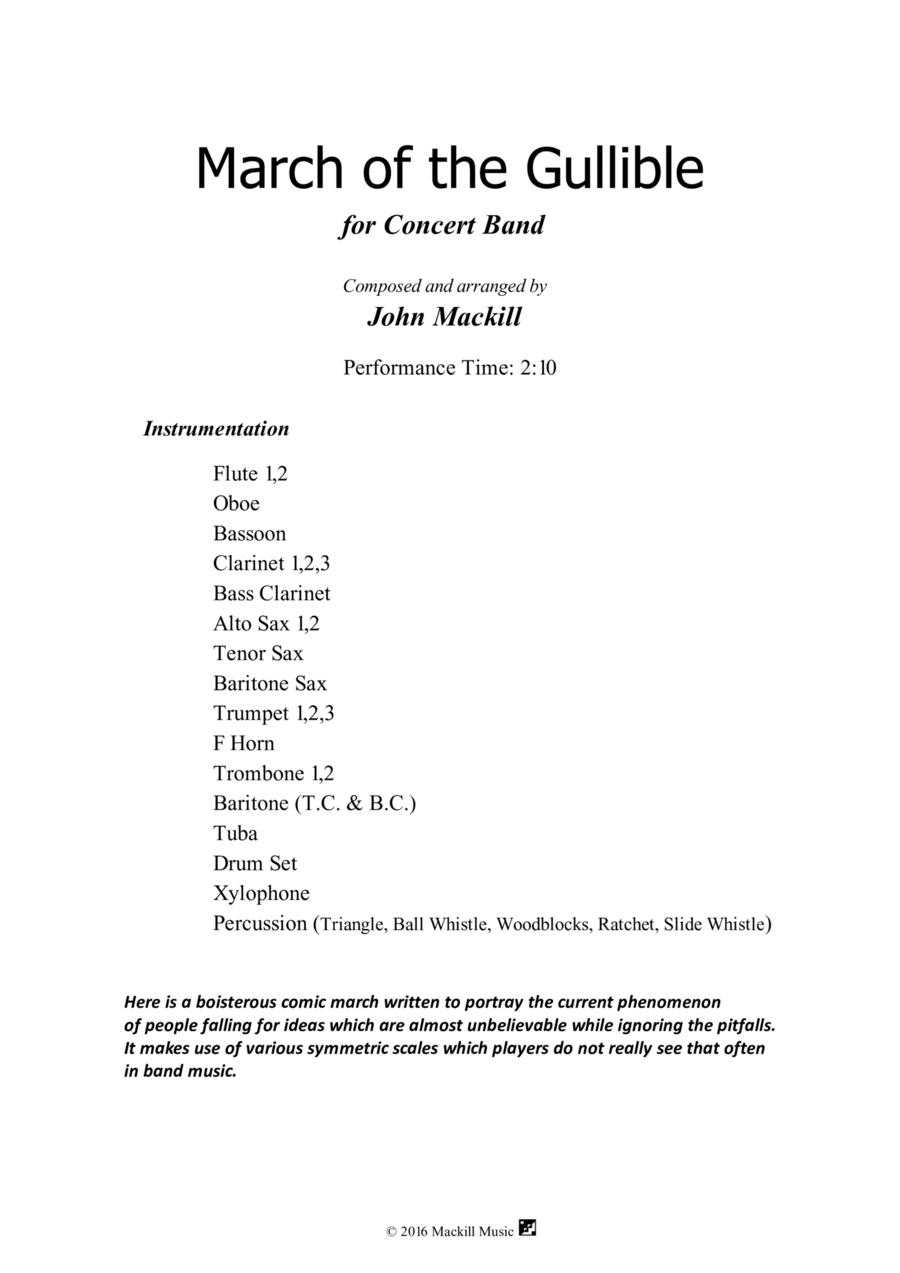 March of the Gullible Concert Band scores gallery preview page 1