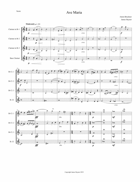 Ave Maria for Clarinet Quartet image number null