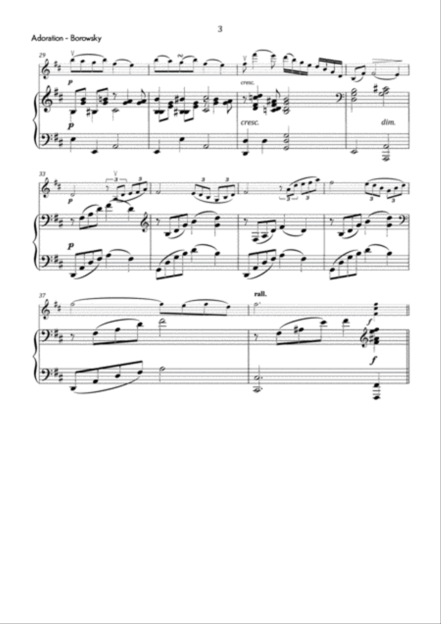 Borowski - Adoration in D Major - Intermediate Violin Solo scores gallery preview page 4