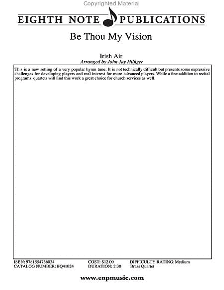 Be Thou My Vision Brass Quartet scores gallery preview page 2