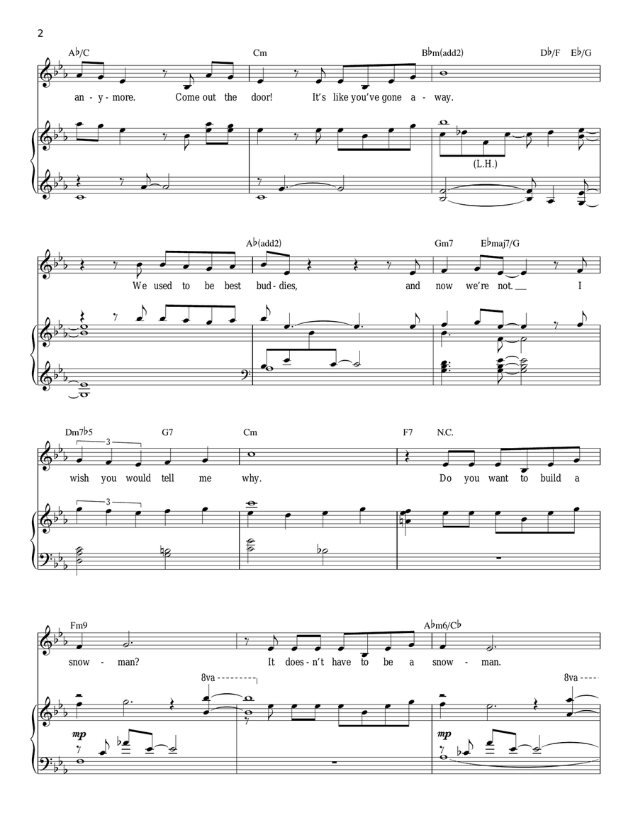 Do You Want To Build A Snowman? (from Frozen) Piano, Vocal scores gallery preview page 2