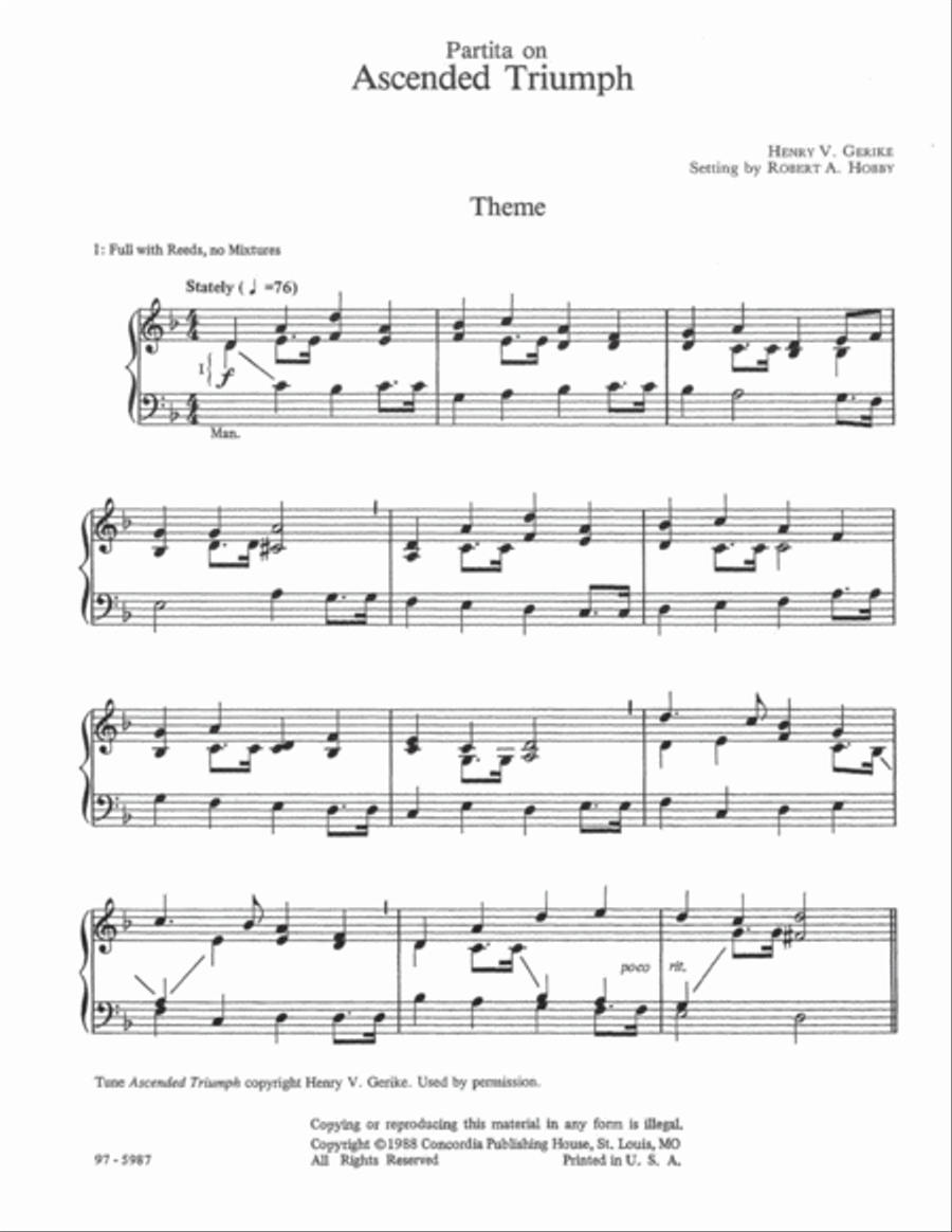 Partita on Ascended Triumph Organ scores gallery preview page 2