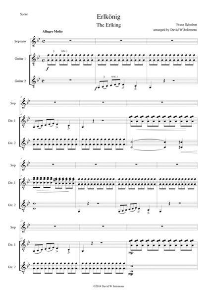 Erlkönig - Erlking - soprano voice and 2 guitars image number null