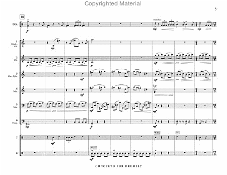 Concerto for Drumset and Percussion Ensemble (score & parts) Percussion Ensemble scores gallery preview page 4