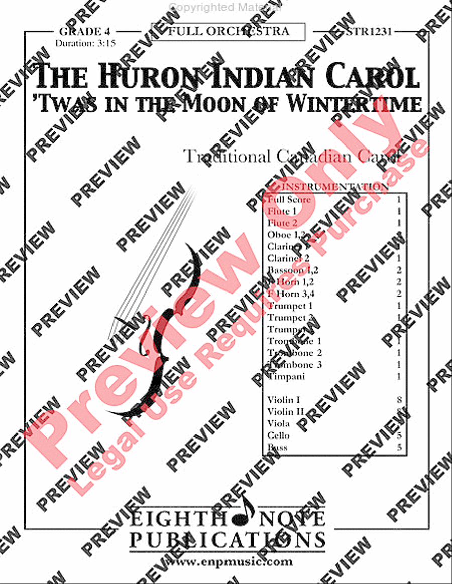 The Huron Indian Carol Full Orchestra scores gallery preview page 2