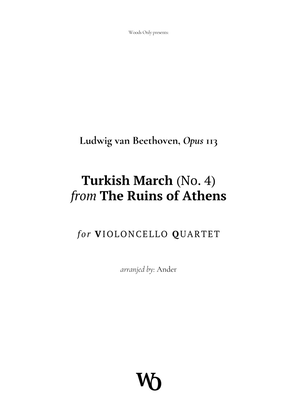 Book cover for Turkish March by Beethoven for Cello Quartet