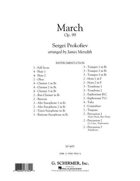 March, Op. 99 - Conductor Score (Full Score)