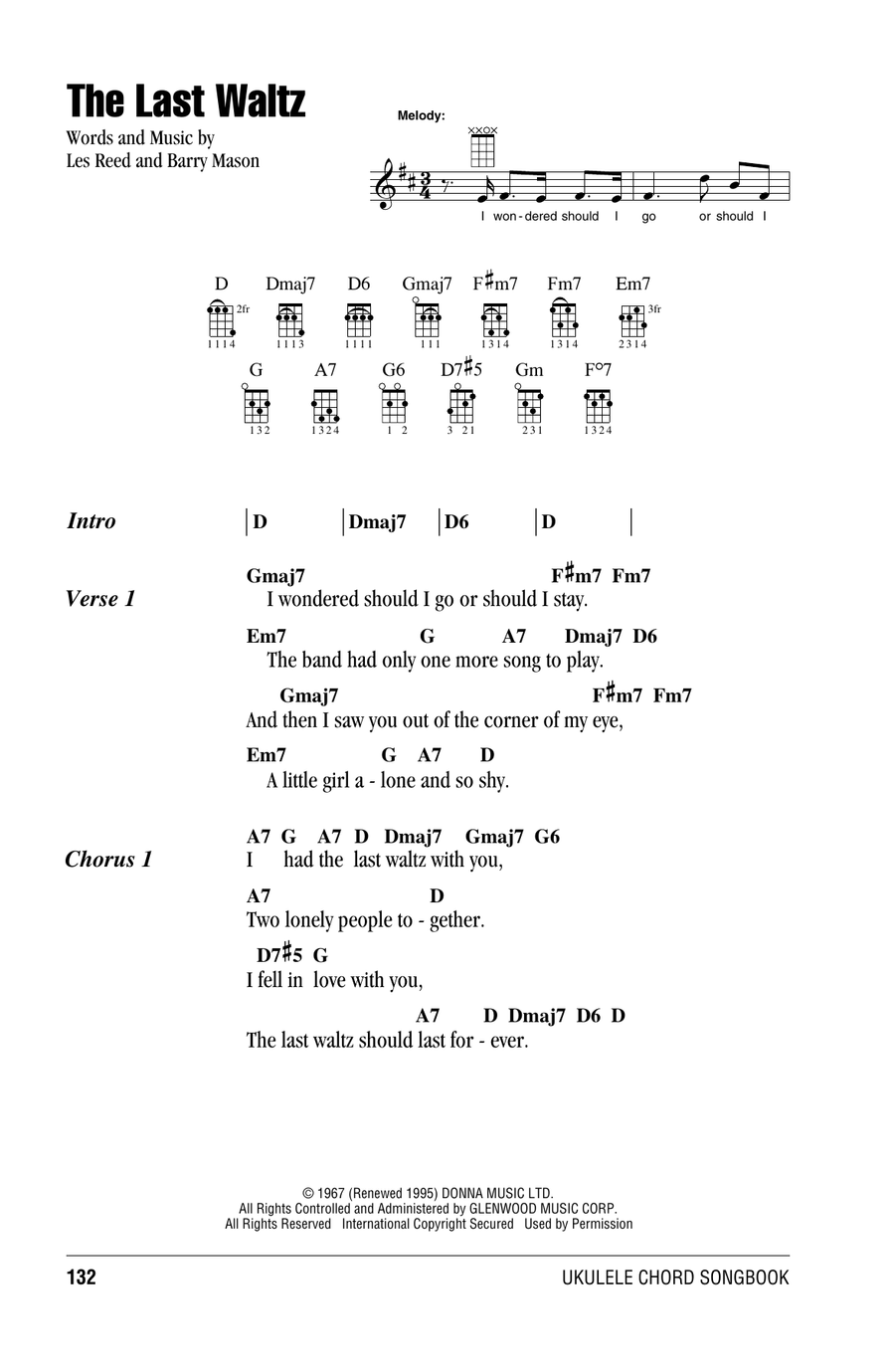 The Last Waltz Ukulele scores gallery preview page 1