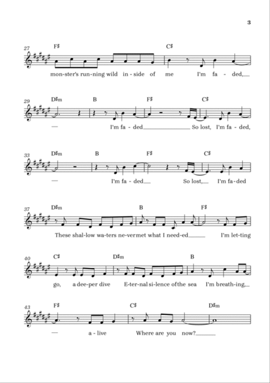 Faded Faded Flute Solo scores gallery preview page 3