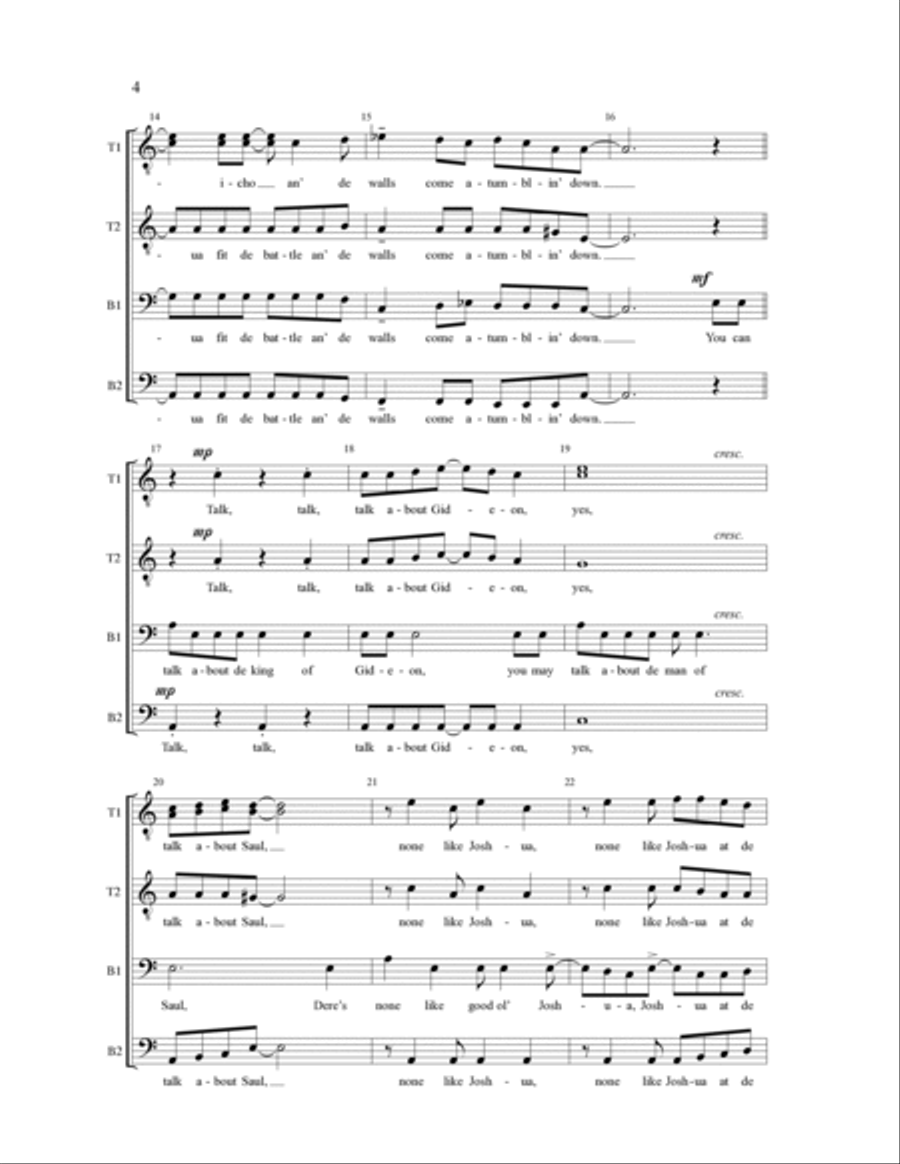 Joshua Fit The Battle Of Jericho (arr. Stacey V. Gibbs) TTBB scores gallery preview page 3