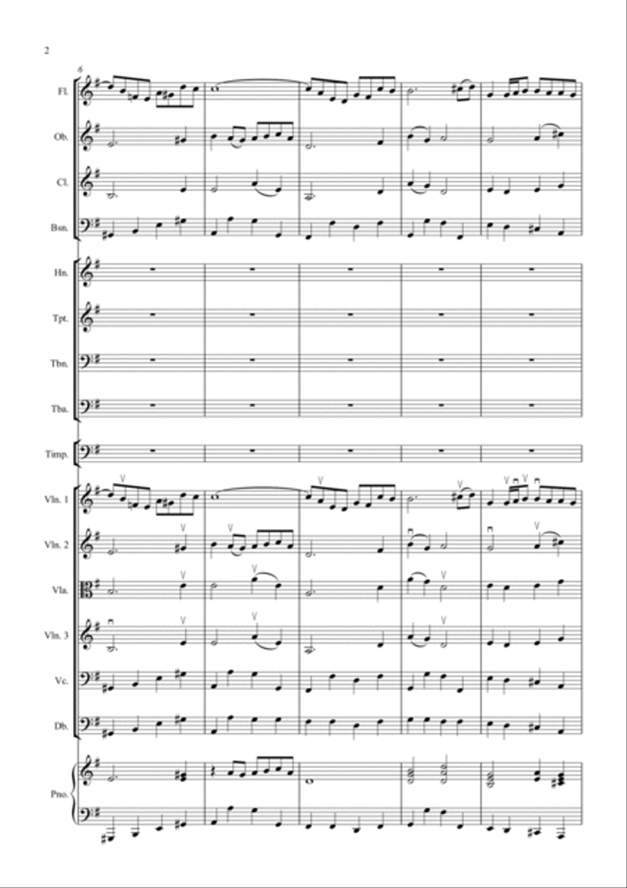 Air on a G String for School Orchestra Full Orchestra scores gallery preview page 2