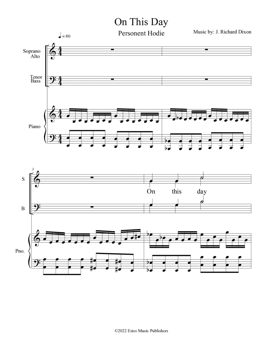 On This Day Earth Shall Ring Piano, Vocal, Guitar scores gallery preview page 1