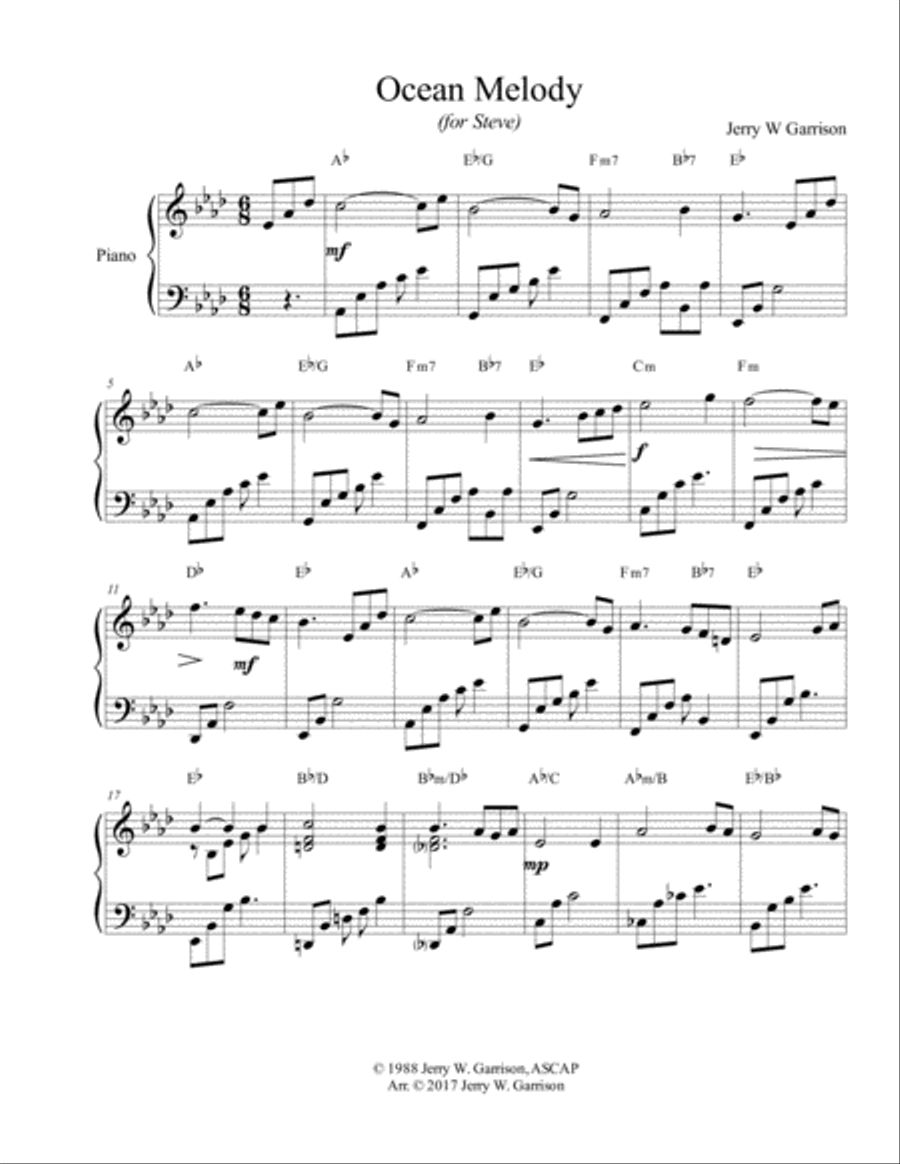 Ocean Melody Piano Solo scores gallery preview page 2