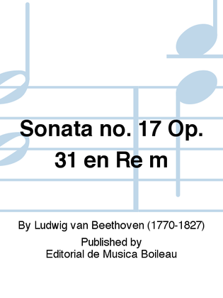 Book cover for Sonata no. 17 Op. 31 en Re m