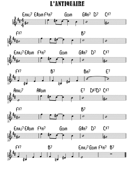 L'ANTIQUAIRE Clarinet - Digital Sheet Music