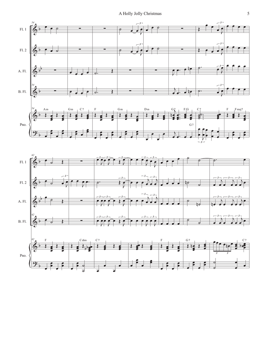 A Holly Jolly Christmas Woodwind Ensemble scores gallery preview page 5