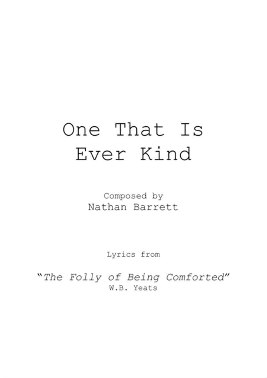 One That Is Ever Kind One That Is Ever Kind 4-Part scores gallery preview page 1