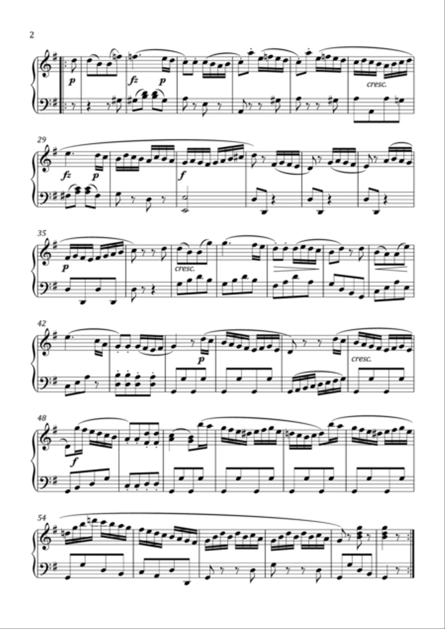 Clementi - Sonatina No.2 in G Major - Intermediate Piano Method scores gallery preview page 3