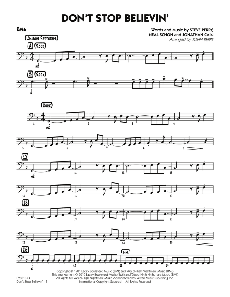 Don't Stop Believin' - Bass