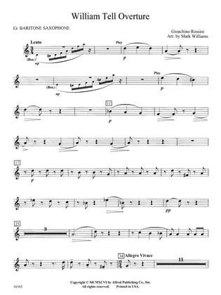 William Tell Overture: E-flat Baritone Saxophone